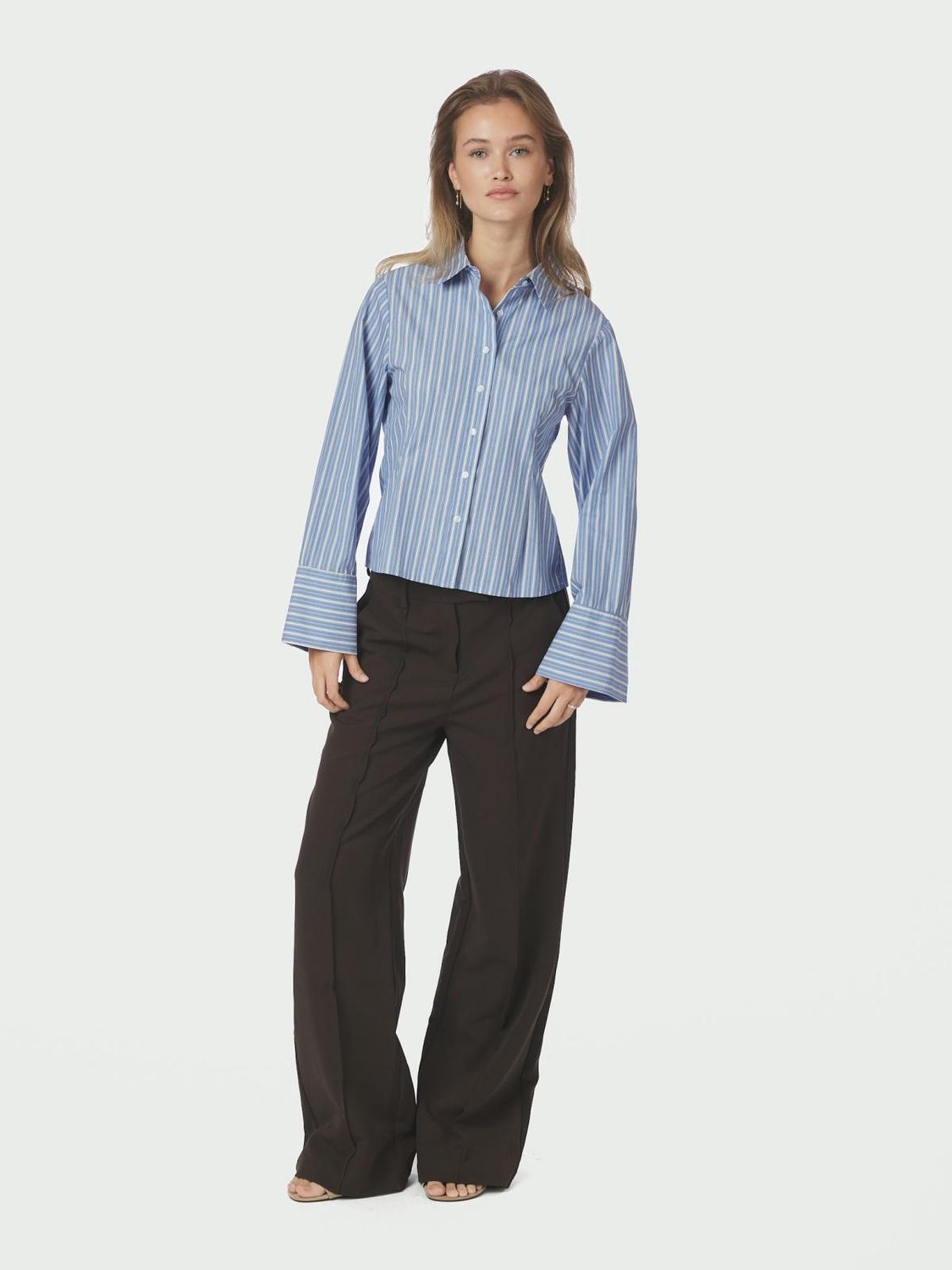 Neo Noir Rosa Stripe Shirt Blauw