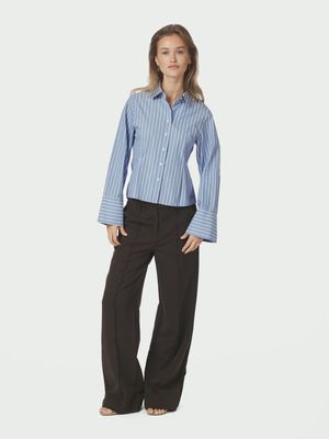 Neo Noir Rosa Stripe Shirt Blauw