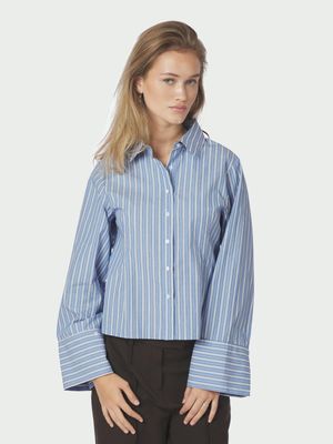 Neo Noir Rosa Stripe Shirt Blauw