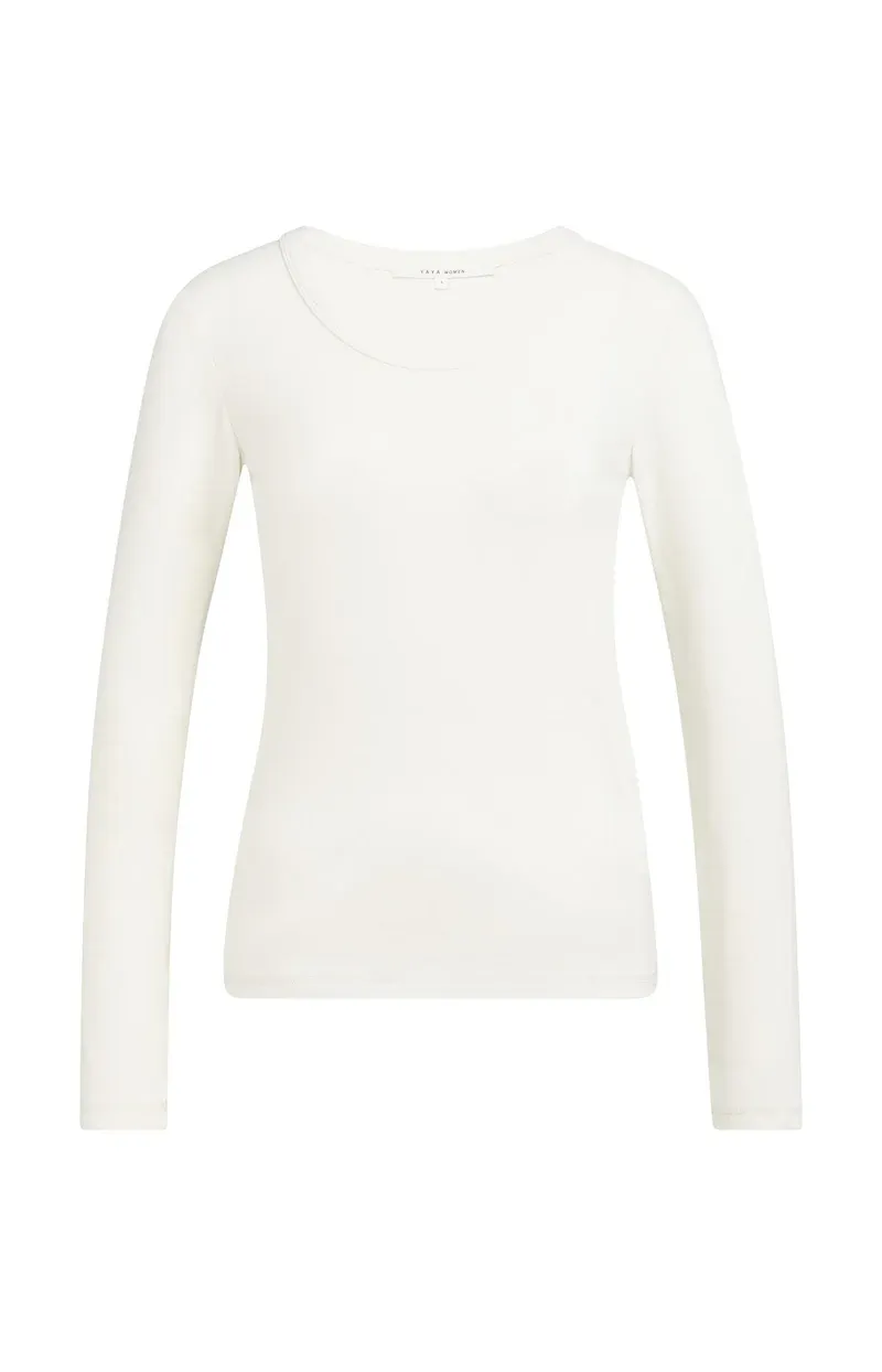 YAYA T-shirt met lange mouwen Ecru
