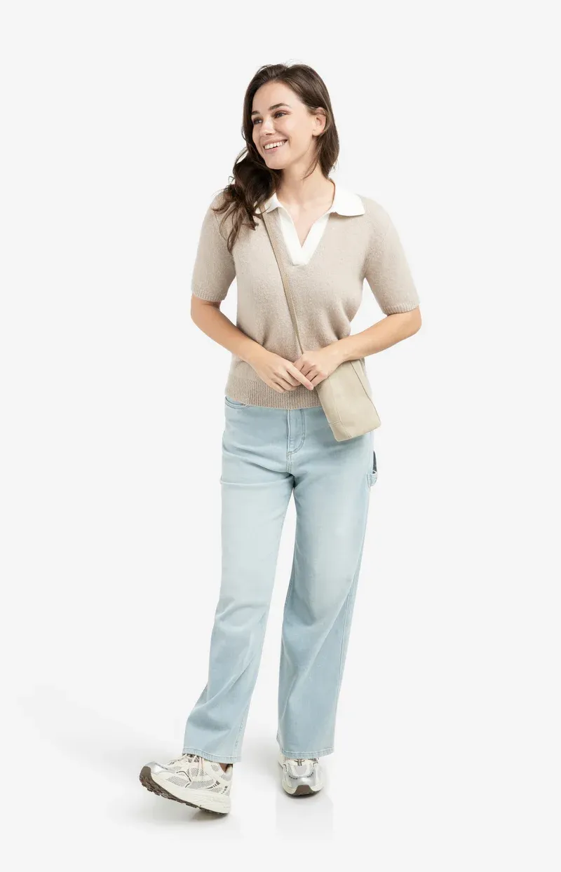 YAYA Suede telefoontasje Beige