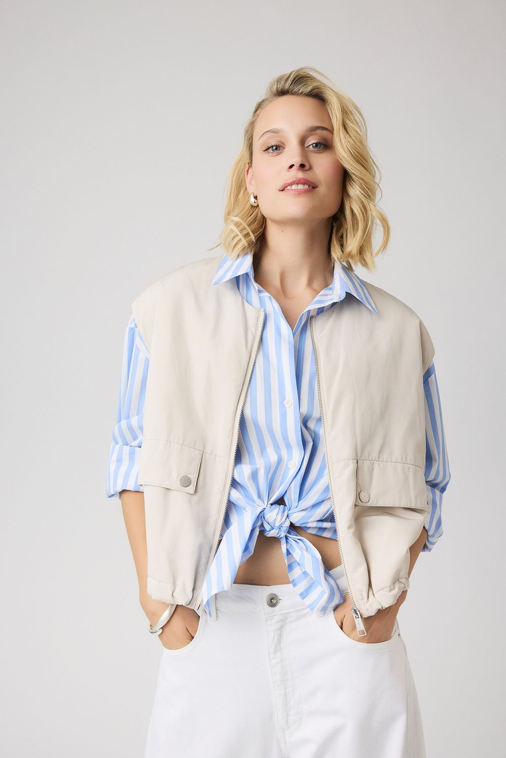 Covered Bodywarmer Becky Ecru