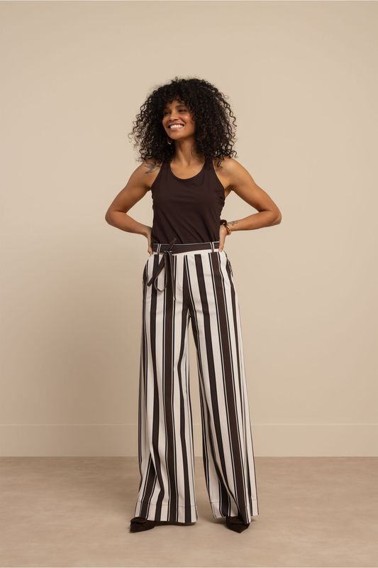 Studio Anneloes Sam stripe trousers Bruin 13565