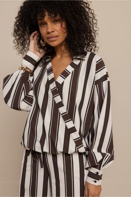 Studio Anneloes Elvie Stripe Blouse Bruin