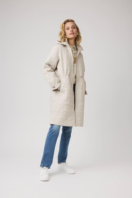 Covered GRS ladies woven jacket - GESA Beige White Gesa