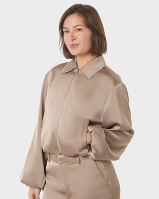 Neo Noir Denielle Heavy Sateen Jacket Beige