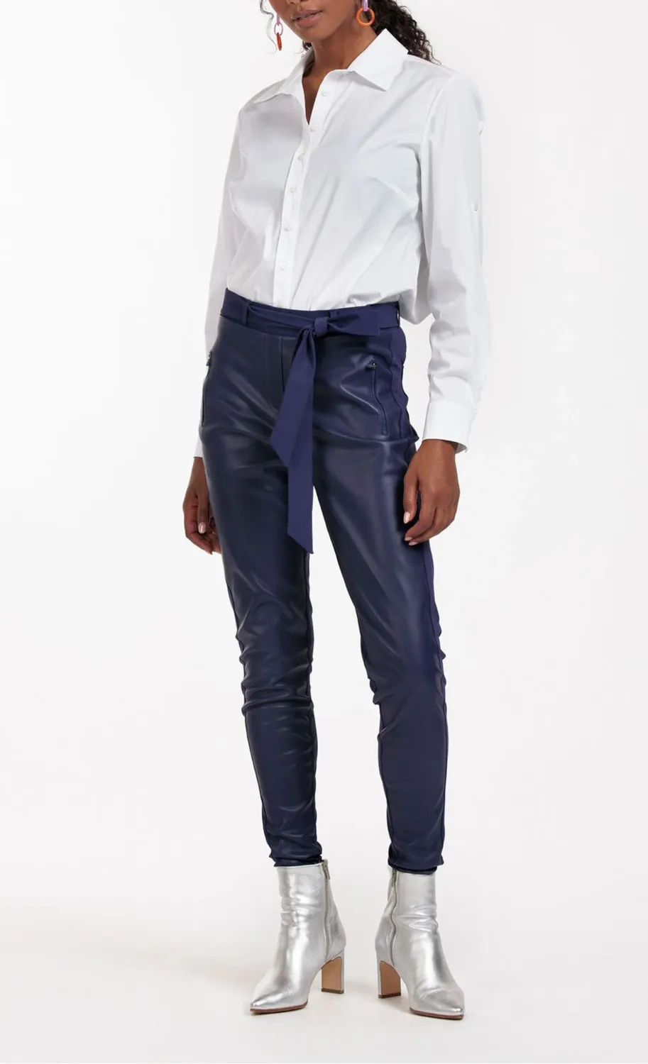 Studio Anneloes Margot leather trousers Paars