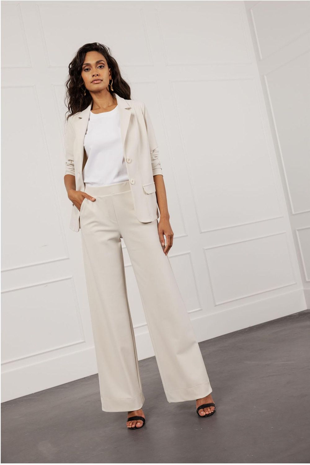 Studio Anneloes Lexie bonded trousers Beige