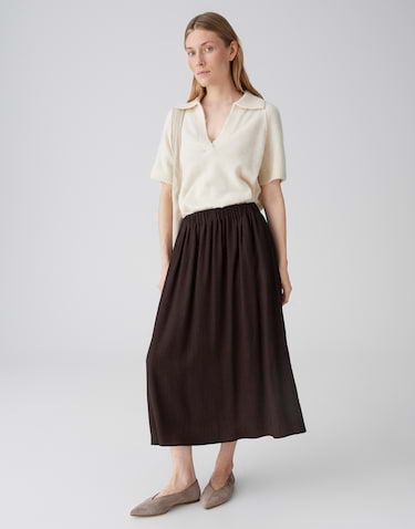 Opus Romie Midi-rok Bruin