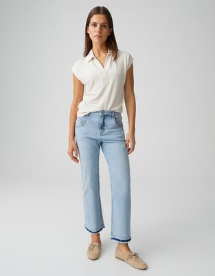 Opus Lani Twist Boyfriend Jeans met stretch Blauw