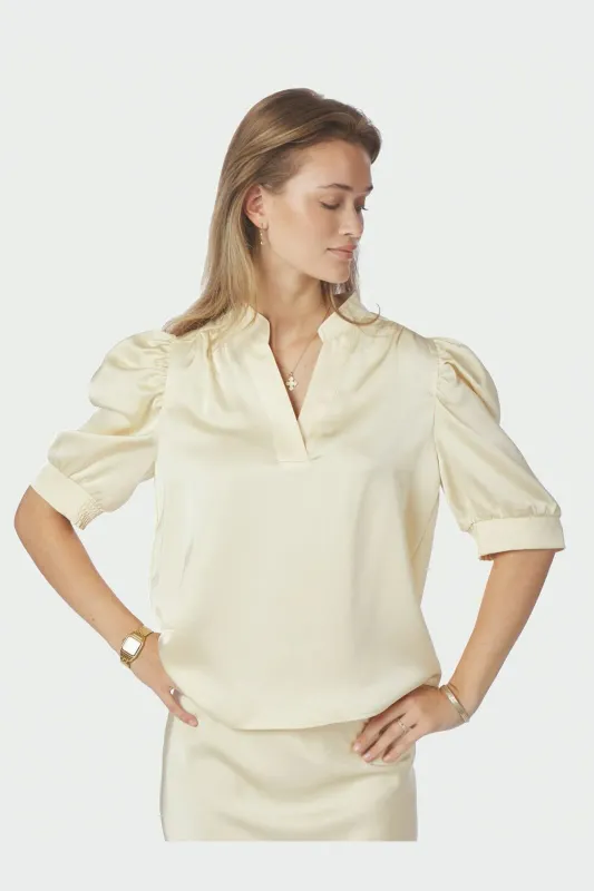 Neo Noir Roella Heavy Sateen Blouse Geel