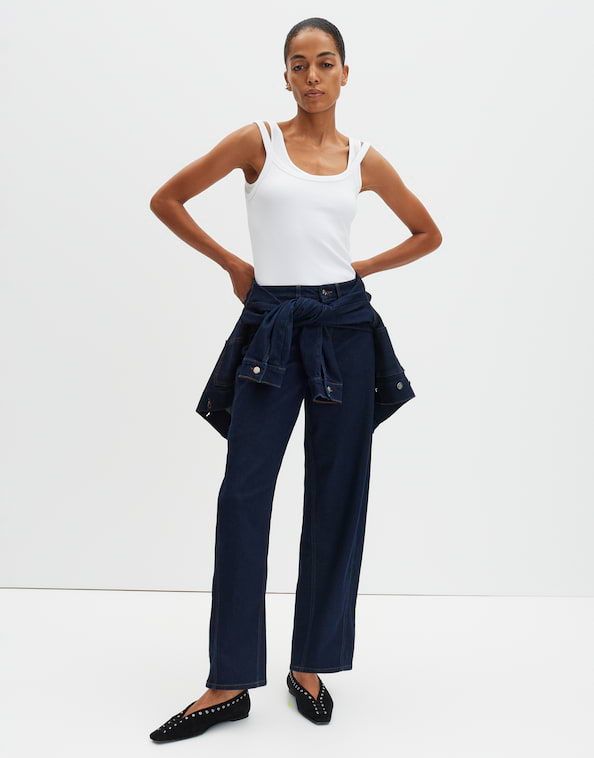 Someday Cellma long barrel jeans Blauw