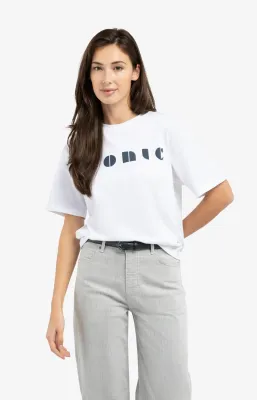 YAYA Boyfriend T-shirt met print Wit