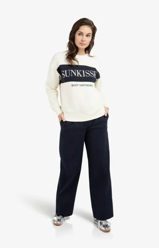 YAYA Sweater met colorblock Blauw