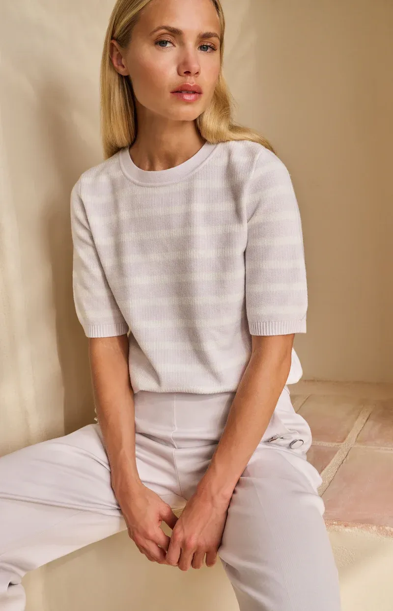 YAYA Trui met streeppatroon Grijs