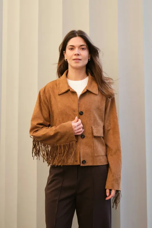 Neo Noir Lauron Faux Suede Jacket Bruin