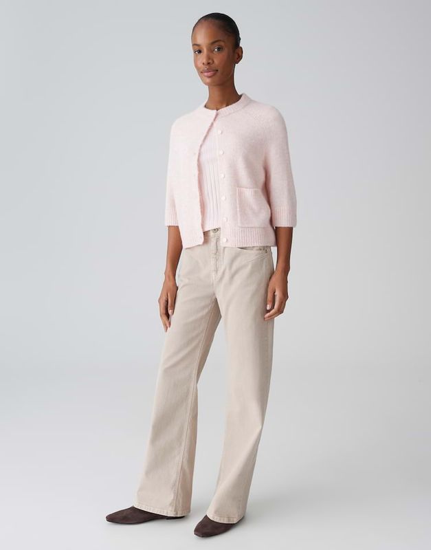 Opus Miva soft wide leg jeans Beige