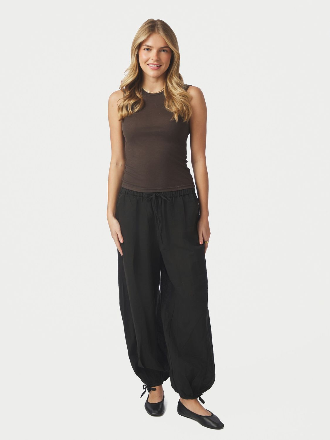 Neo Noir Roxane Balloon Linen Pants Zwart
