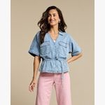 Red Button Drew Drawstring Denim light stone Grijs SRB4869