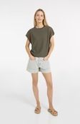 YaYa Loose fit colored worker short Blauw 01-321030-604