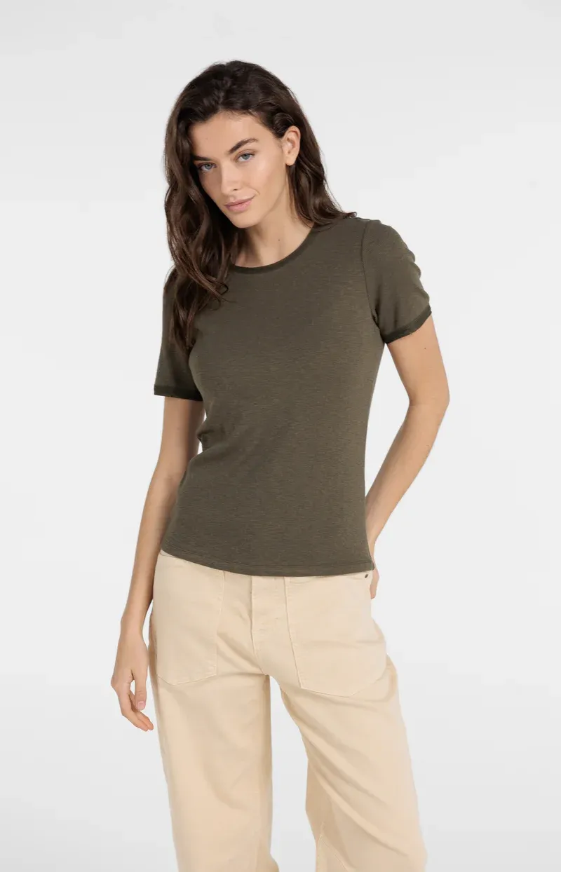 YaYa T-shirt with mesh edge Groen 01-719091-604