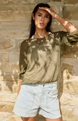 YAYA Twinset trui met bijpassende singlet Groen