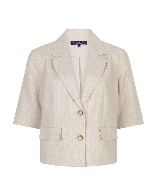 Red Button Blazer Linen/Visco Pinstripe Grijs SRB4769