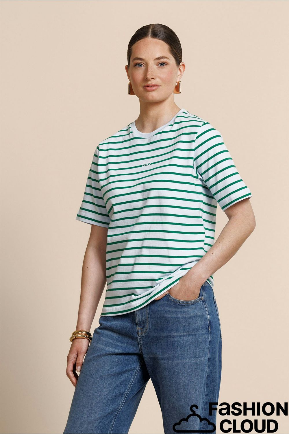 Studio Anneloes Stripe studio floor t-shirt Groen