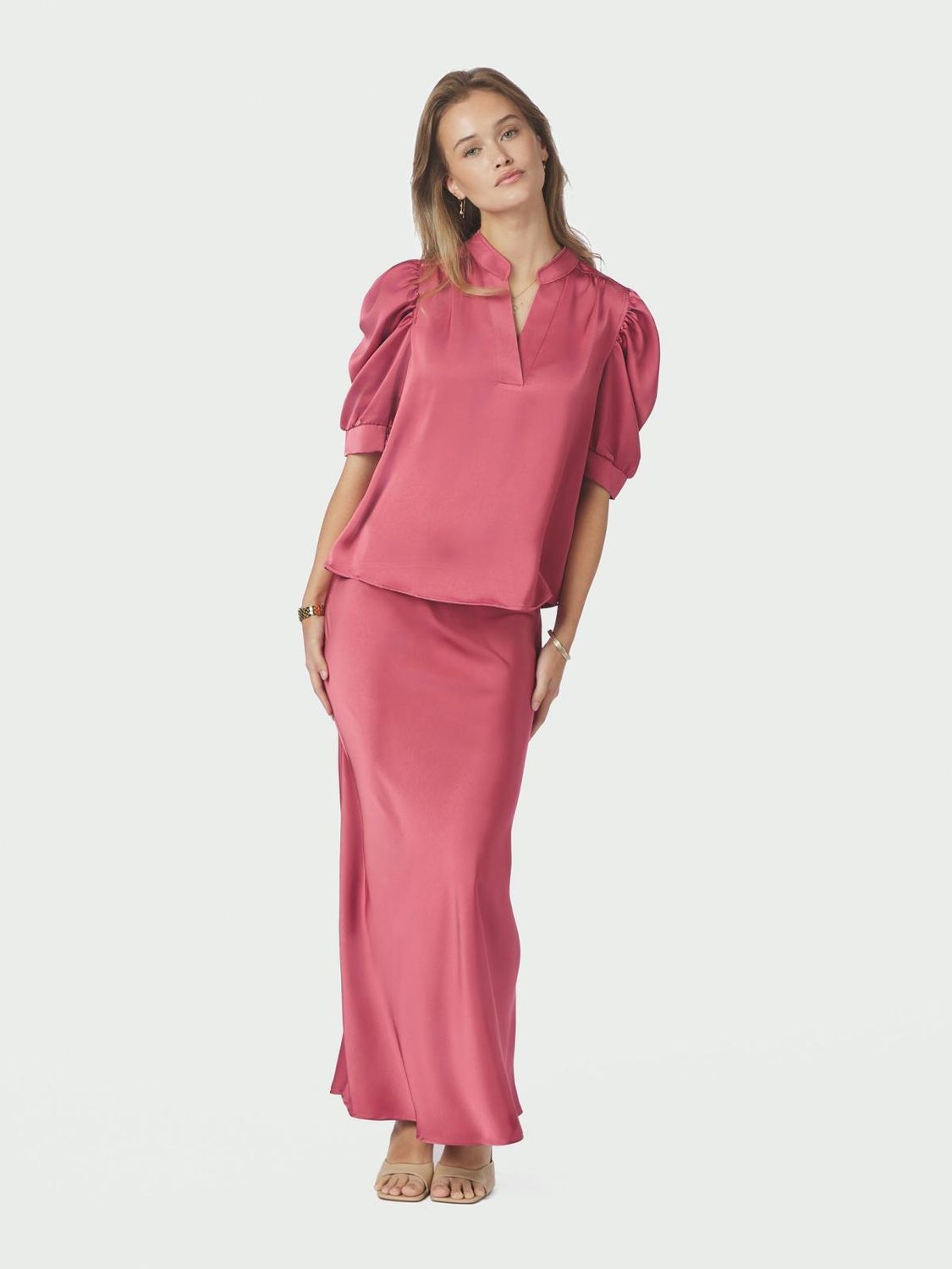 Neo Noir Roella Heavy Sateen Blouse Roze 162590