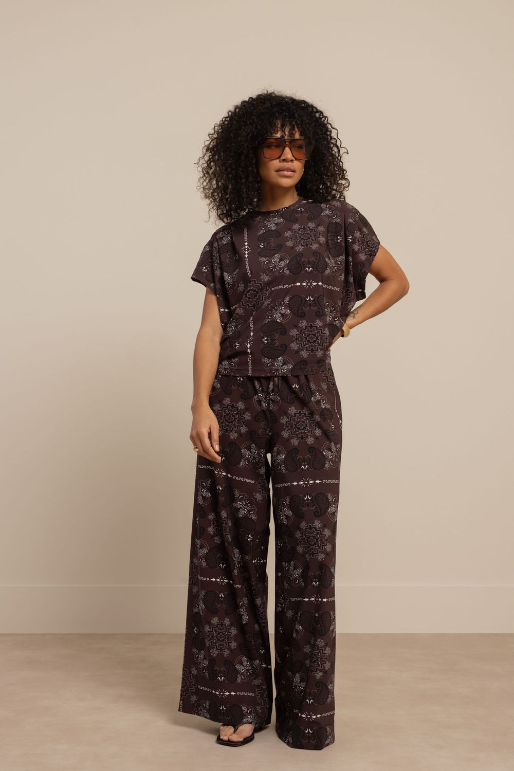 Studio Anneloes Grace paisley trousers Bruin 13746