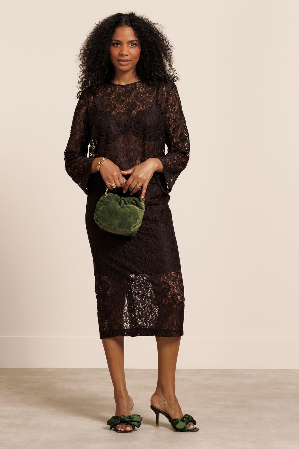 Studio Anneloes Amaya lace top Bruin 13757