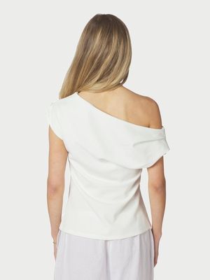Neo Noir Mabelle Drapy Top Wit 168038