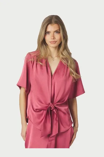 Neo Noir Casadia Heavy Sateen Blouse Roze 165695