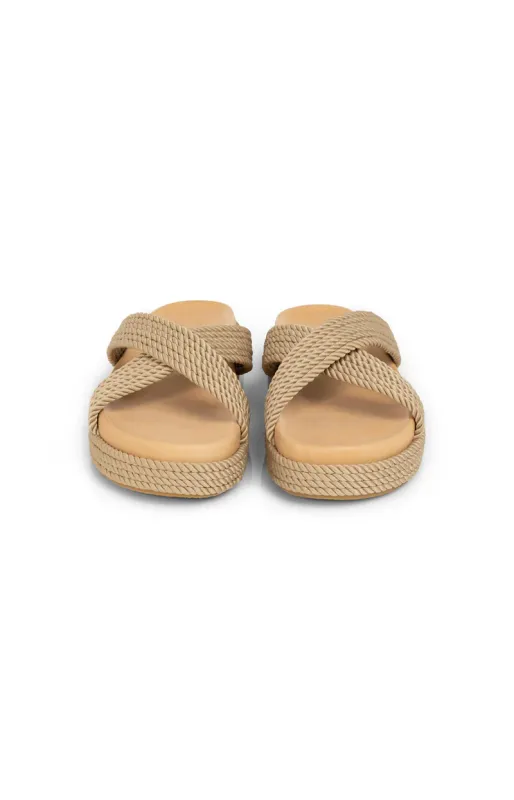 YAYA Sandalen met touwdetail Beige