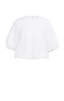 YaYa Woven balloon t-shirt Wit 01-701366-604
