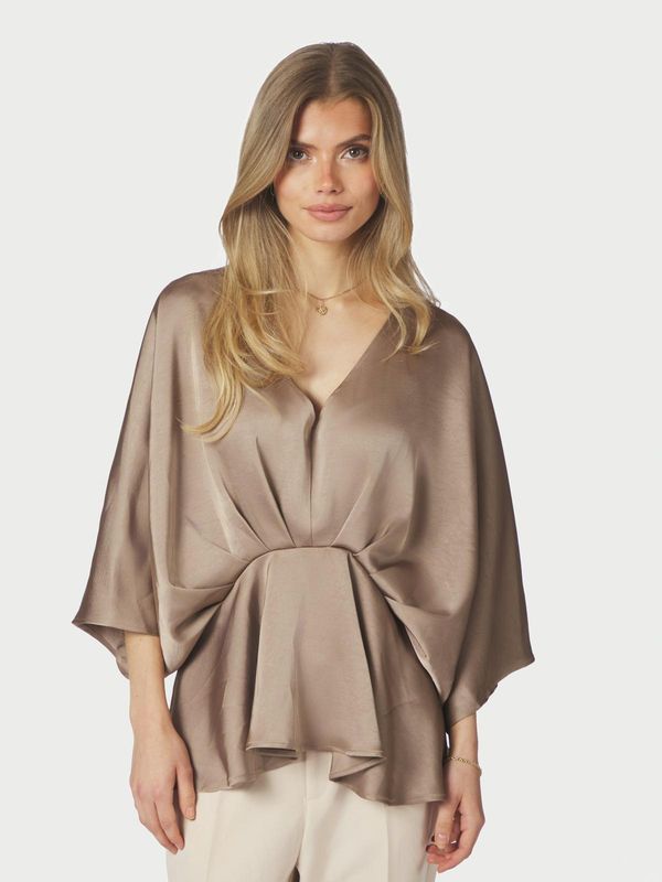 Neo Noir Rivina Heavy Sateen Blouse Bruin 168095