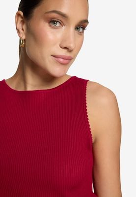 Zero Strickpullover Kurz ohne Arm Rood 110-10003992