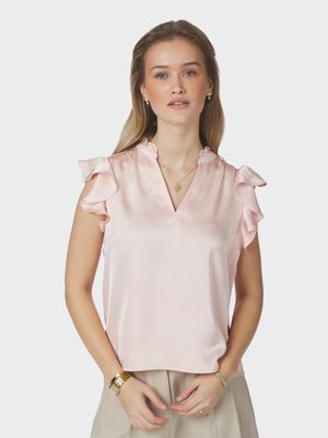 Neo Noir Stella Heavy Sateen Blouse Roze 162668