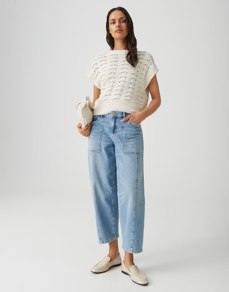 Opus Lolah lively barrel jeans Blauw