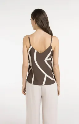 YaYa Printed v-neck singlet Bruin 01-721060-605