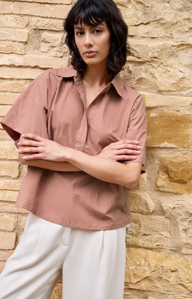 YaYa Blouse with sleeve detail Roze 01-201220-605