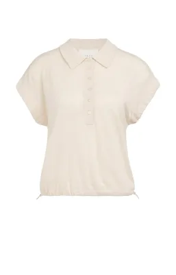 YaYa Knitted polo with cord at bott Ecru 01-000590-605