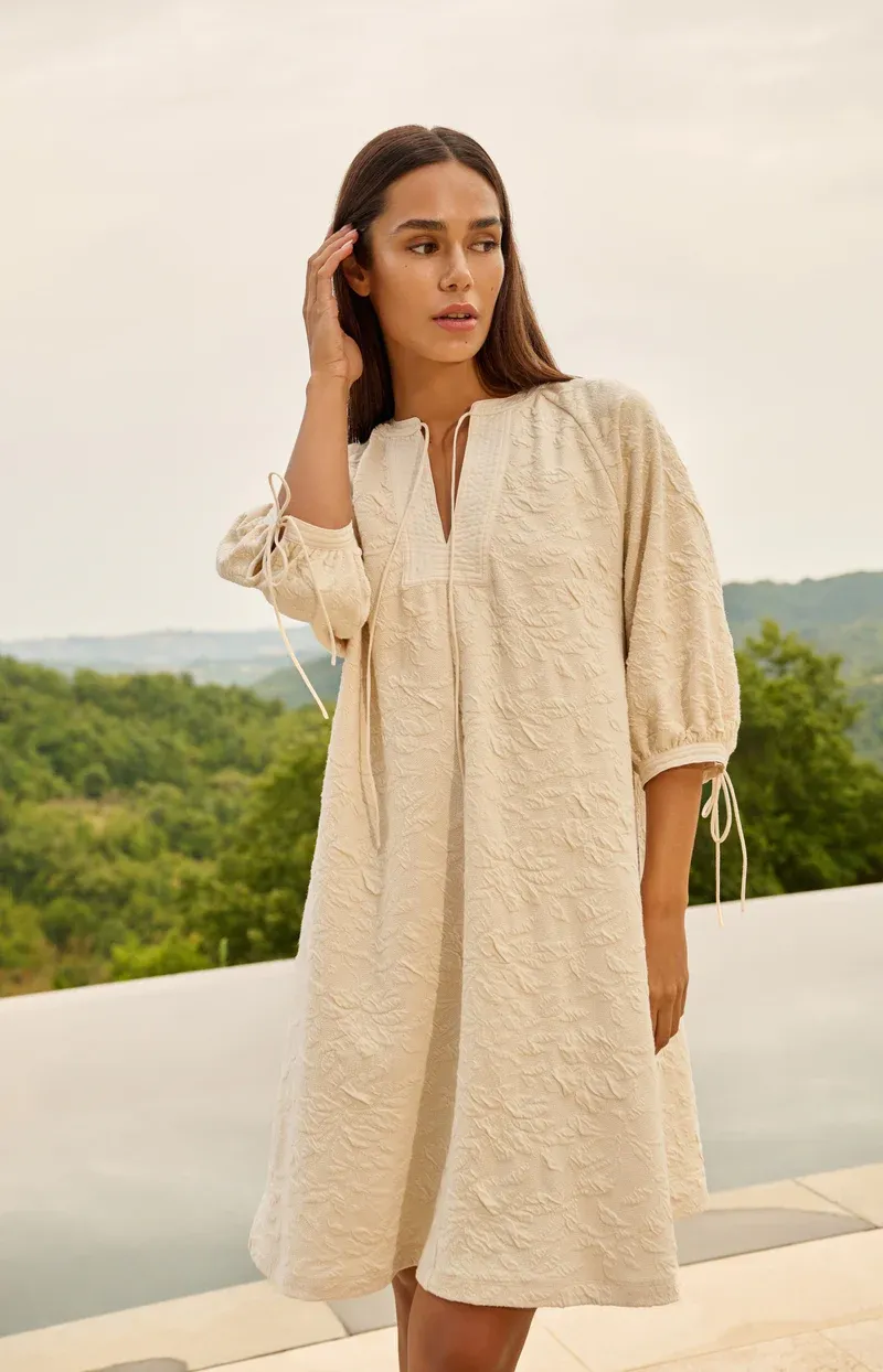 YaYa Structured Jersey dress Beige 01-609219-605