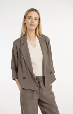 YaYa Woven loose fit blazer jacket Bruin 01-501084-605
