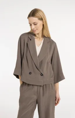 YaYa Woven loose fit blazer jacket Bruin 01-501084-605