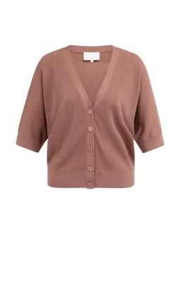 YaYa Batwing cardigan in textured k Roze 01-010157-605