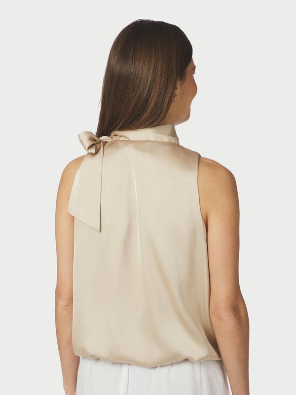 Neo Noir Veda Drapy Satin Top Beige 166605