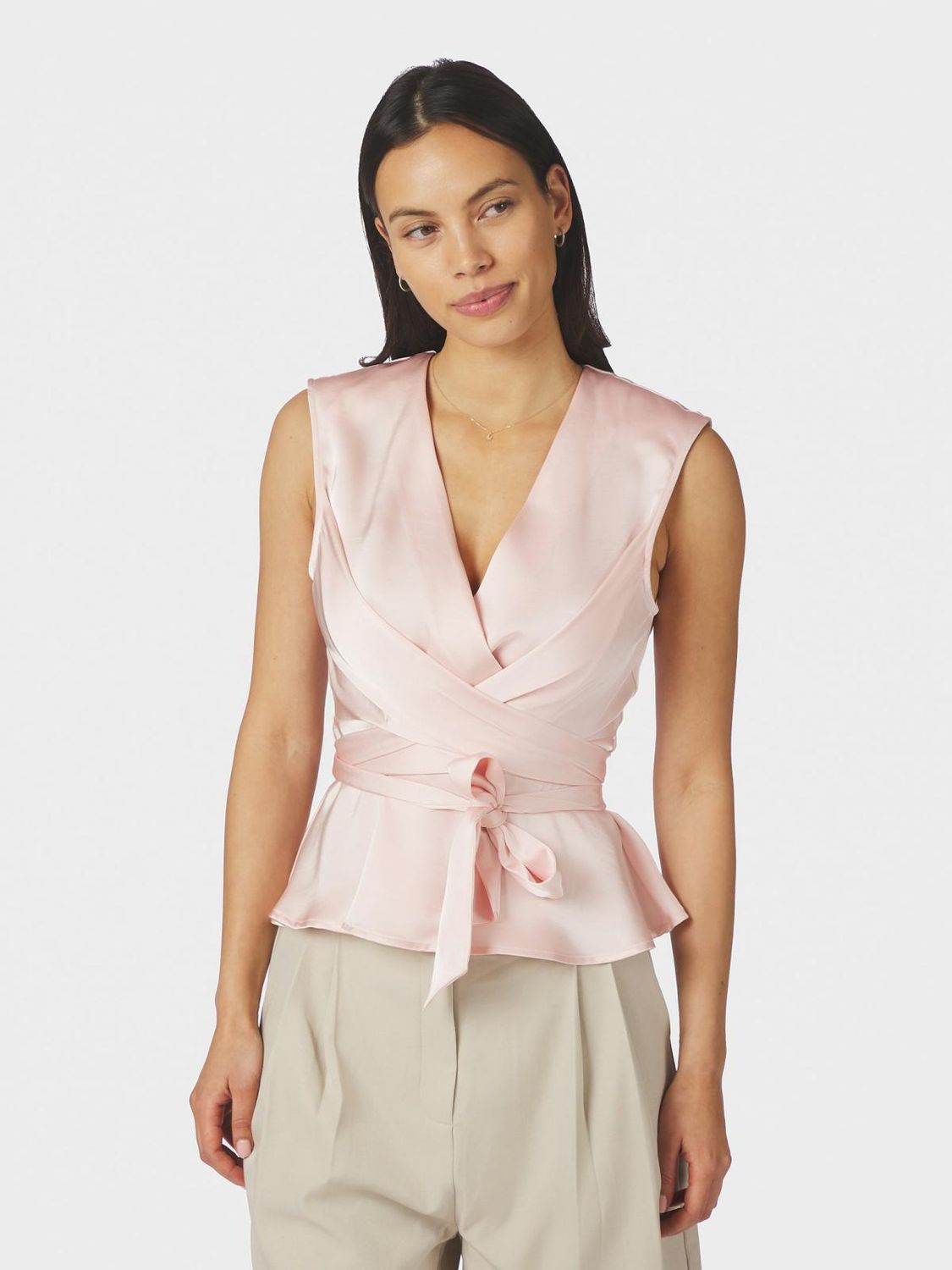 Neo Noir Risetta Heavy Sateen Top Roze 167086
