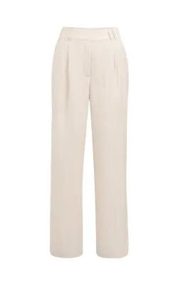 YaYa Woven wide leg trousers - L32 Ecru 01-301253-605