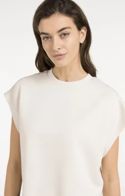 YaYa Mouwloze boxy sweater Ecru 01-109121-605